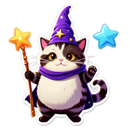 Ang Chubby na Kuting na Wizard: Mahiwagang Sticker na Bubuhay sa Iyong Puso!