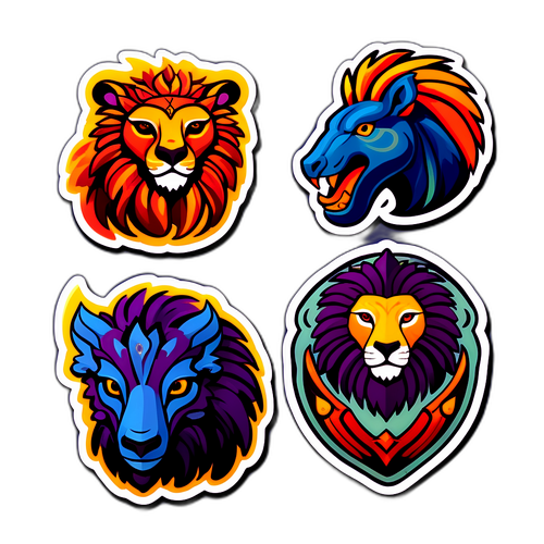 アルメニアの伝説的な動物を描いたファンタジーステッカー