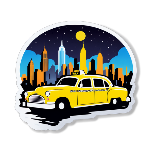 Peisaj New York cu Taxi Galben