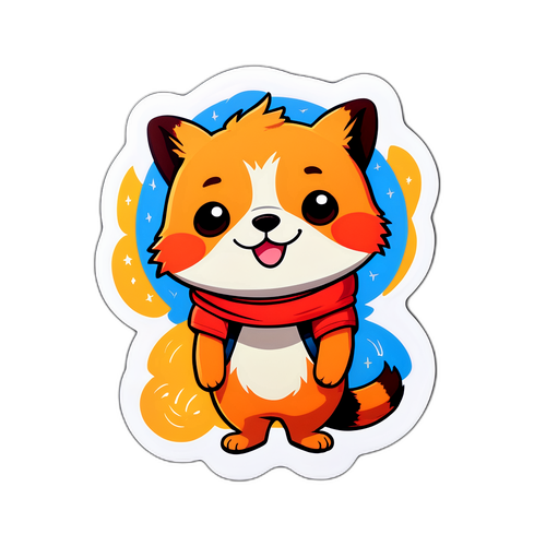 ラフな動物キャラクター「ピーター」のステッカー