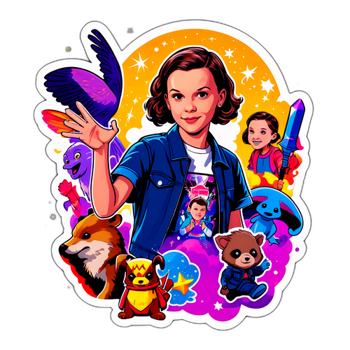 Oslava Millie Bobby Brown v hrdinském postoji