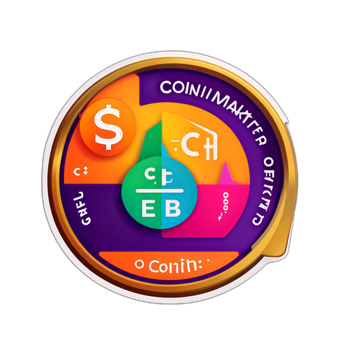 Наліпка з логотипом CoinMarketCap у стилі монет