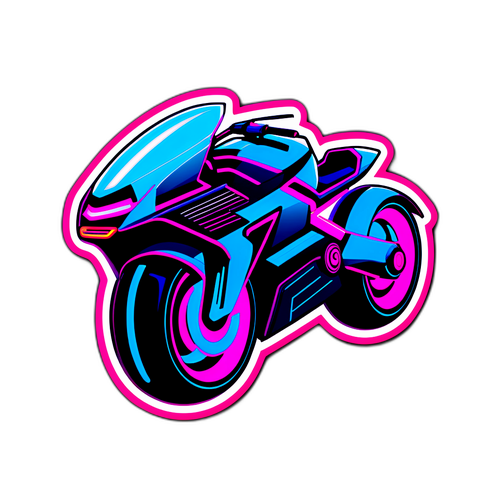Futuristic Neon Light Cycle Sticker