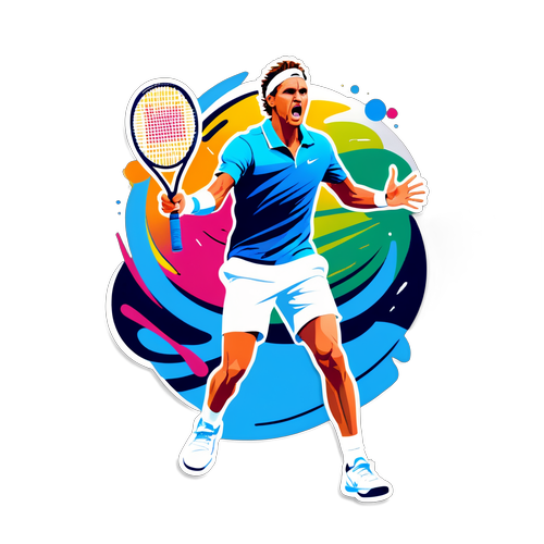 Tommy Paul in Action: The Stylish Tennis Sticker You Can't Miss!