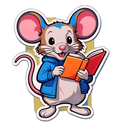 Дружній мишеня з книгами