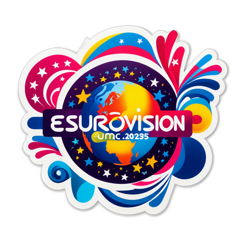 Adesivo Colorato con il Logo dell'Eurovision 2025