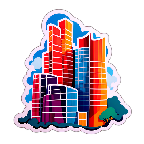 ס sticker בהשראת גאוני האדריכלות של פרנק גהרי