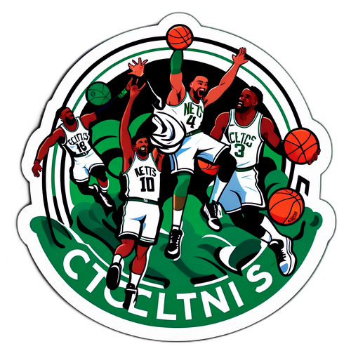 Celtics vs Nets Slam Dunk Action Sticker
