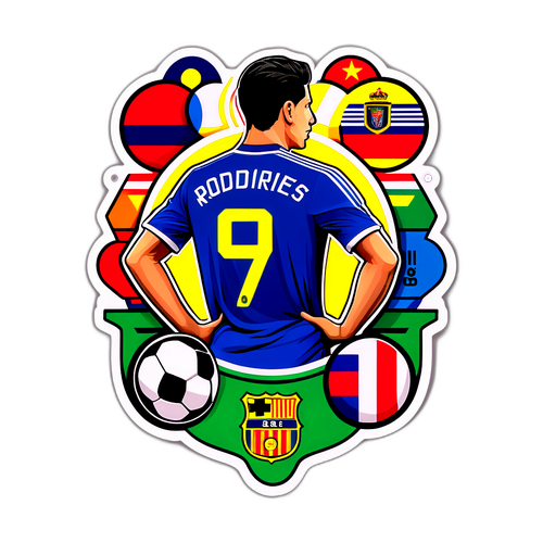 Stiker Nomor Ikonik James Rodríguez