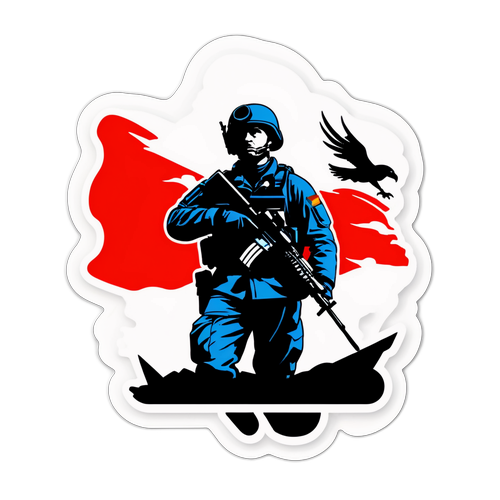 Samolepka Valerije Zaluzhného v akci