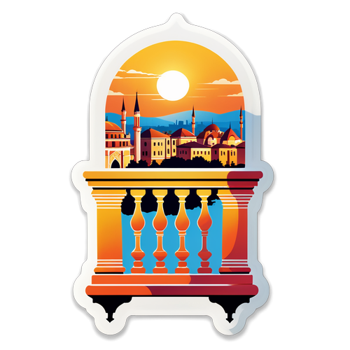 Stylisierter Balkon mit atemberaubender Aussicht auf Edirne