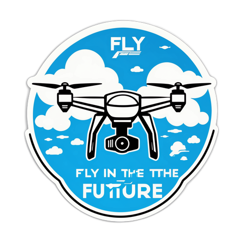 科技无人机主题贴纸