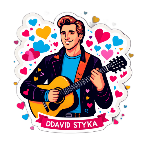 Ilustrace Davida Stypky s kytarou