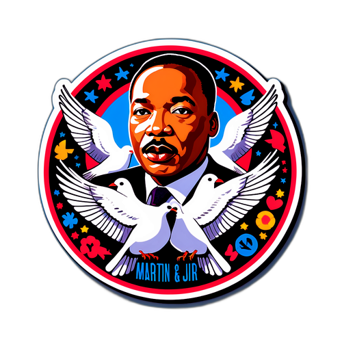 Appiccicoso di Martin Luther King Jr. con Colombe