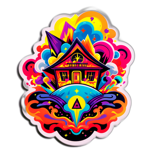Psychedelic na Sticker para sa 'A House of Dynamite'