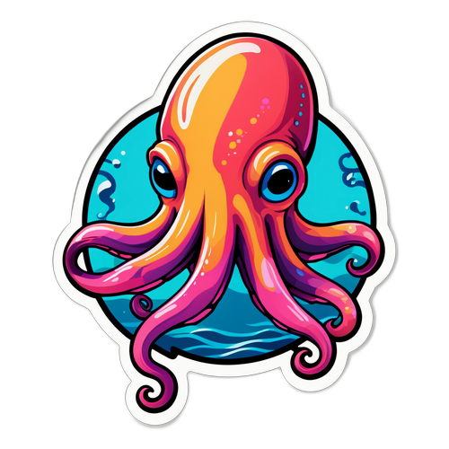 Наклейка з зображенням восьминога
