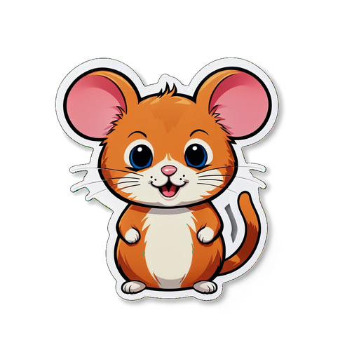 Adorable Mouse-Like Cat Sticker: The Ultimate Emoticon for Playful Personalization!