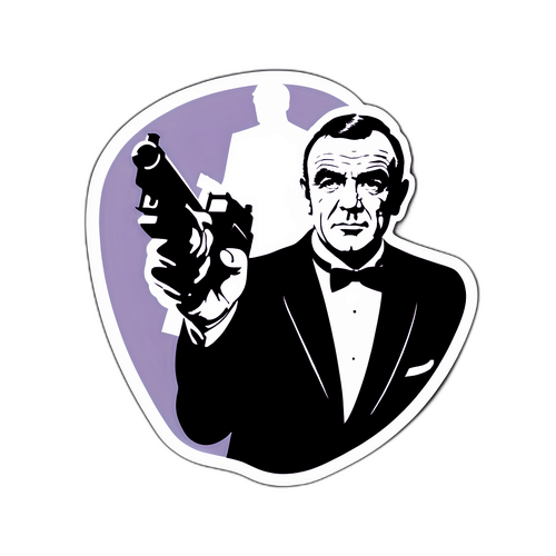 Silhouette Seana Connery'ego z motywem 007