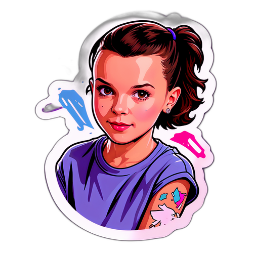 Sticker von Millie Bobby Brown in trendiger urbaner Mode