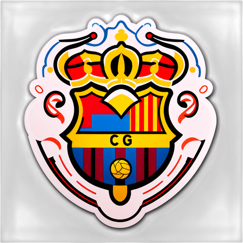 Shocking Fusion! Barcelona's Iconic Crest Meets Valencia's Soul in a Stunning Sticker Design!