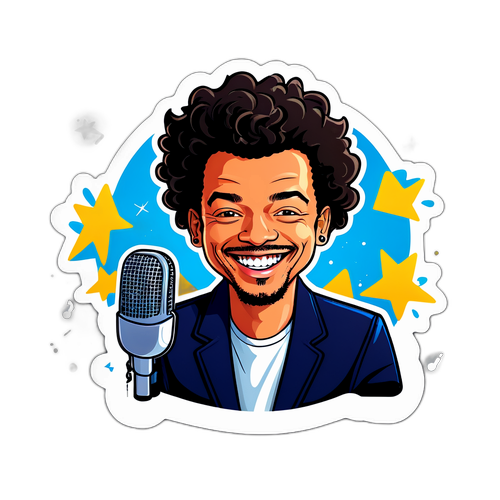Sticker van Kev Adams met zijn kenmerkende glimlach
