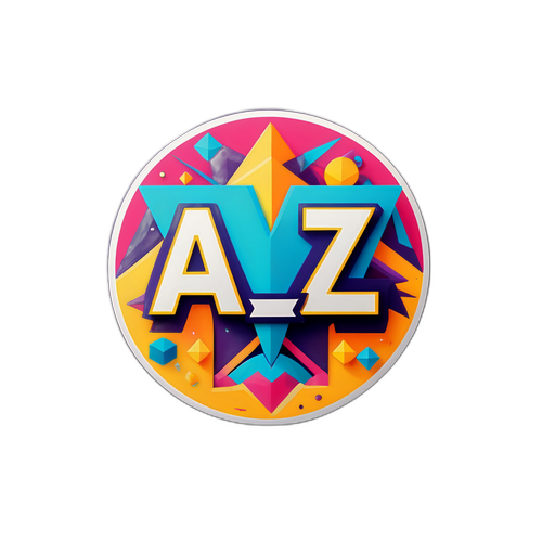 Stilizált "az" geometriai formák között