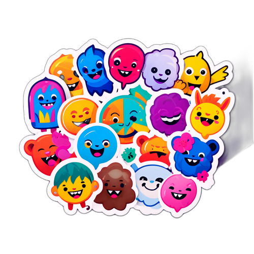 สติกเกอร์บิลลีวีการสีสันสดใสพร้อมข้อความสร้างกำลังใจ