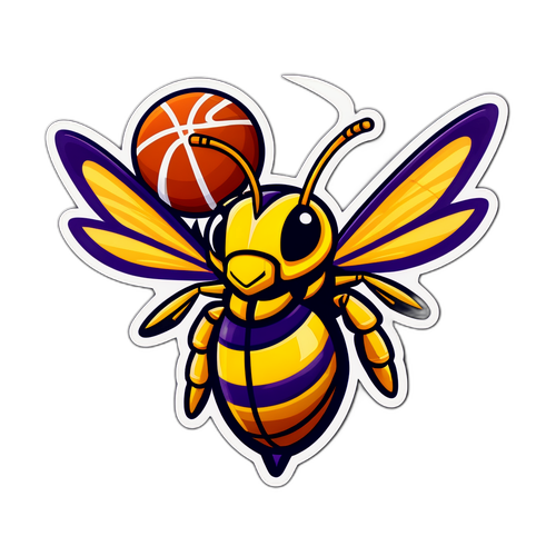 Ape stilizzata con pallone da basket