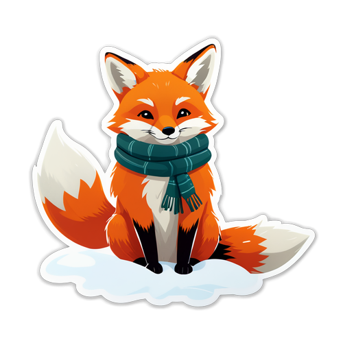 可愛的小狐狸在雪地裡取暖