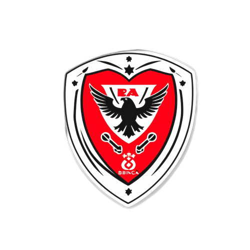 Sticker con los logotipos de los clubes Benfica y Athletic Bilbao fusionados