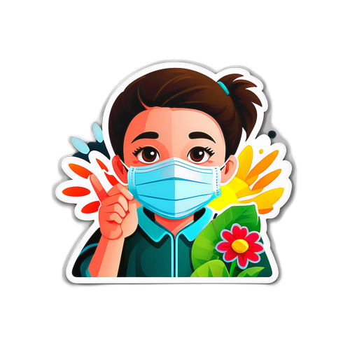 독감 예방 캠페인 스티커 디자인