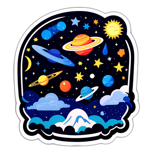 Ночная неба с кометами и звездами