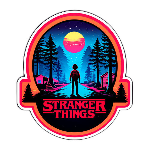 陌生事物懷舊超自然貼紙