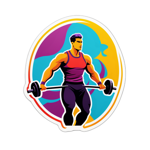 充滿活力的運動員訓練貼紙