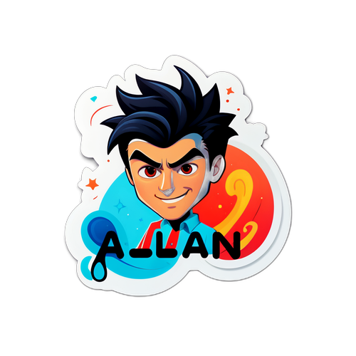 Adesivo estilizado do nome Allan