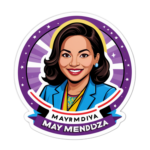 Sticker de Mayra Mendoza: Unidad y Esfuerzo Colectivo