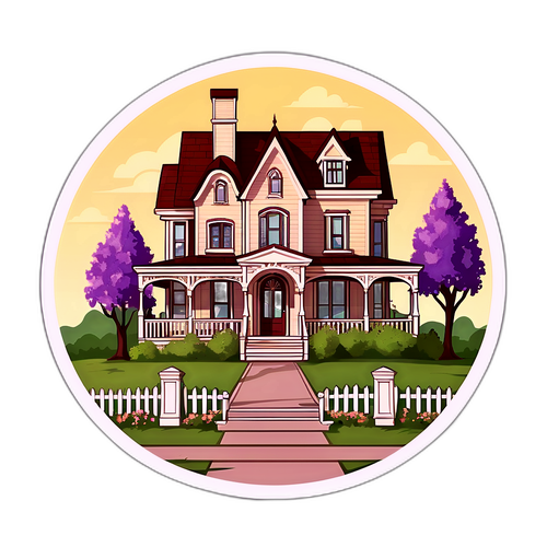 Maison iconique de Wisteria Lane en art vintage