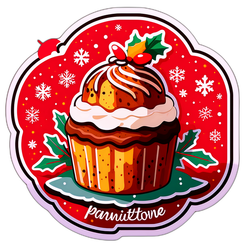 Dekorativ klistermærke af panettone