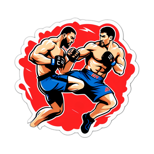 Динамічний дизайн, що зображує бійців UFC в бою