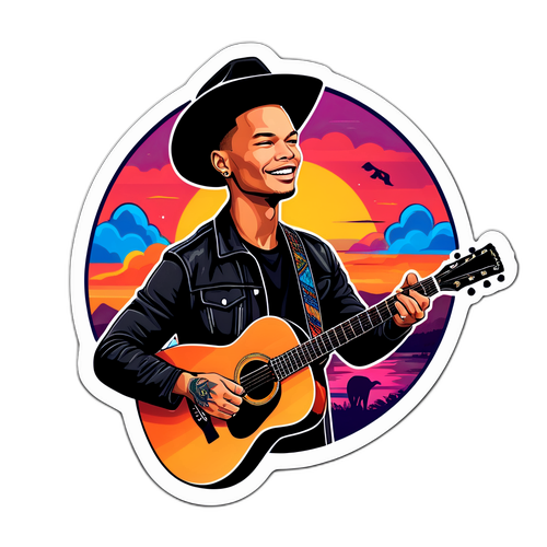 Kane Brown Sunset Guitar Sticker