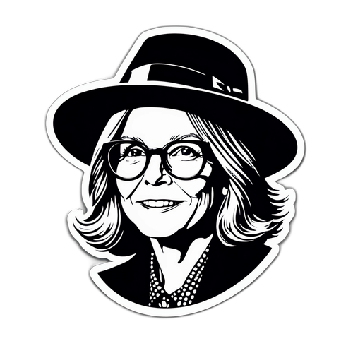 Sticker ya Diane Keaton Katika Mavi Yake ya Kijadi