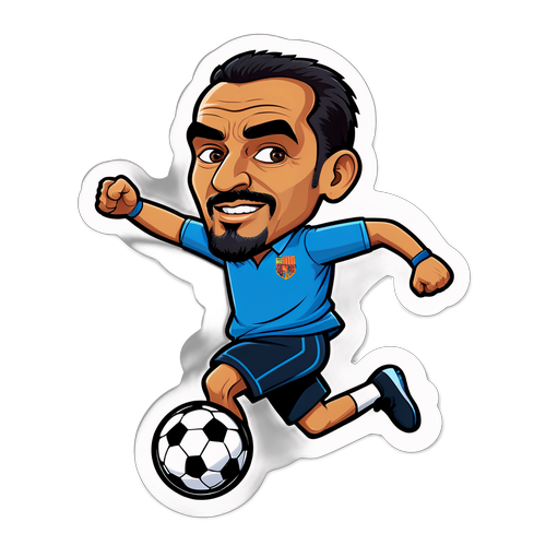 Sticker jucător de fotbal în stil desen animat