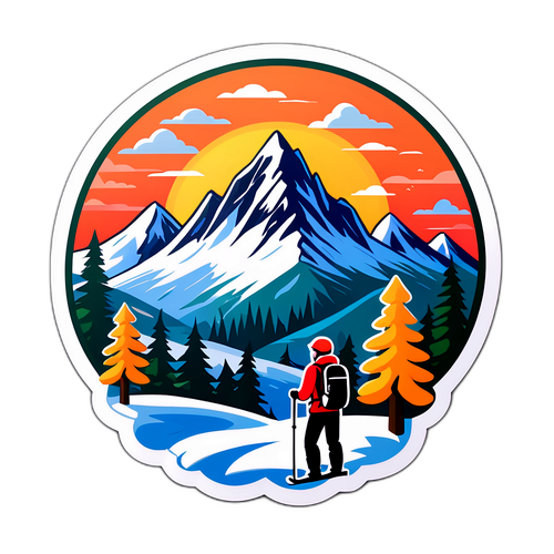 Sticker cu peisaj din Ain, cu natură înflorită și sporturi de iarnă