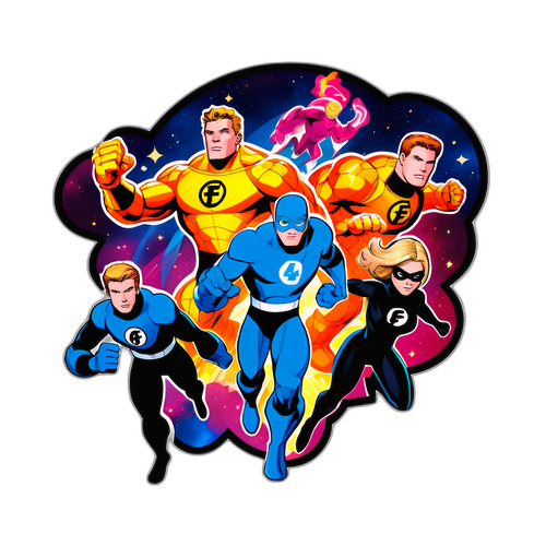 Fantastiset Neljä - Superhero-tyylinen tarra