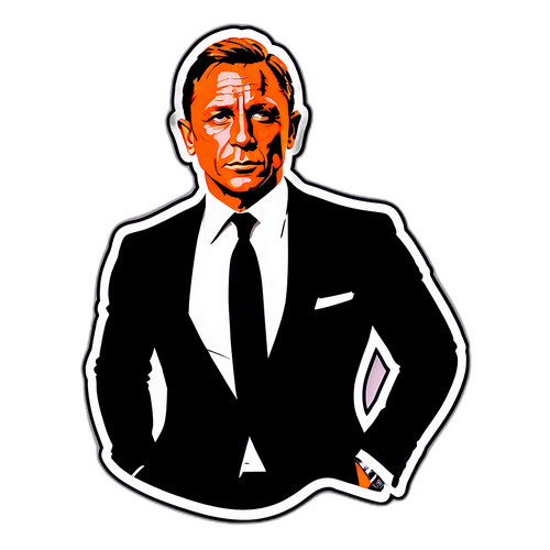 Silhouette de Daniel Craig en costume élégant
