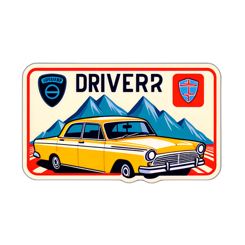 Autocollant de permis de conduire vintage