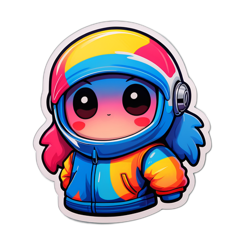 สติกเกอร์รูปเด็กน้อยนักสำรวจอวกาศ