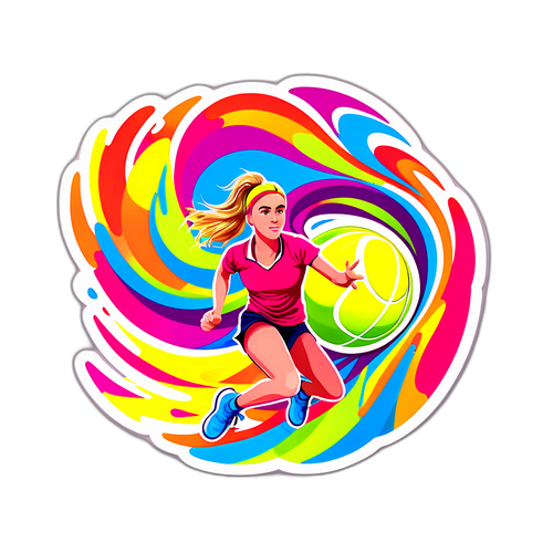 Dynamic Tennis Movement Sticker