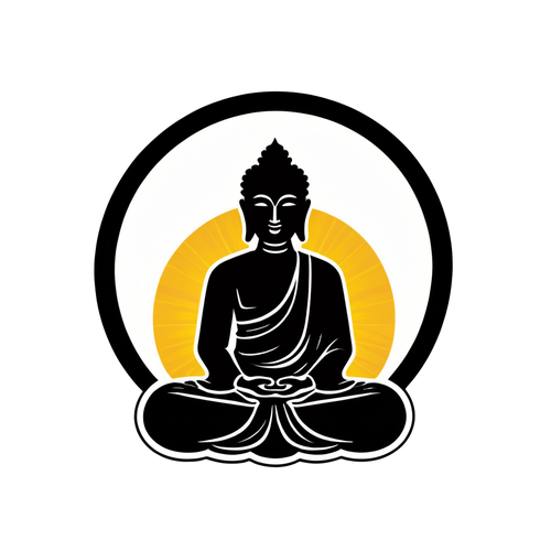 Ikon Buddha Minimalis dengan Latar Belakang Menenangkan