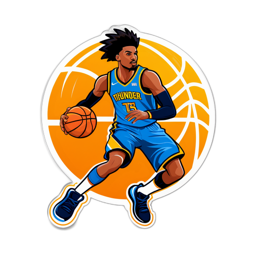 Stiker Basketball Thunder